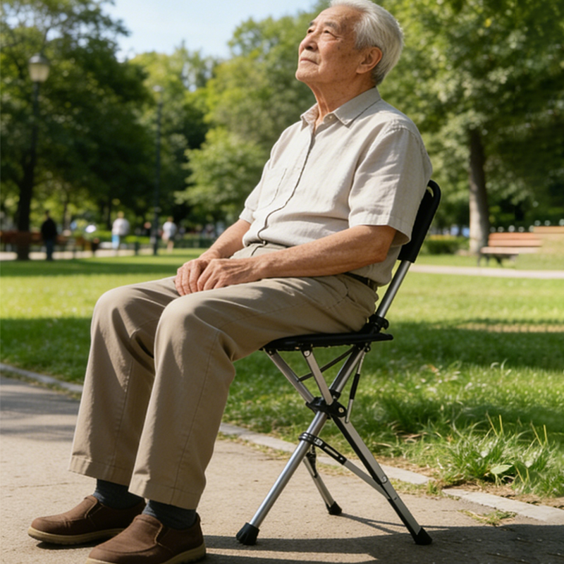💥FREE SHIPPING-Clearance price $29.99🚶‍♂️Folding stool with crutches💥BEST GIFT FOR ELDERLY PEOPLE